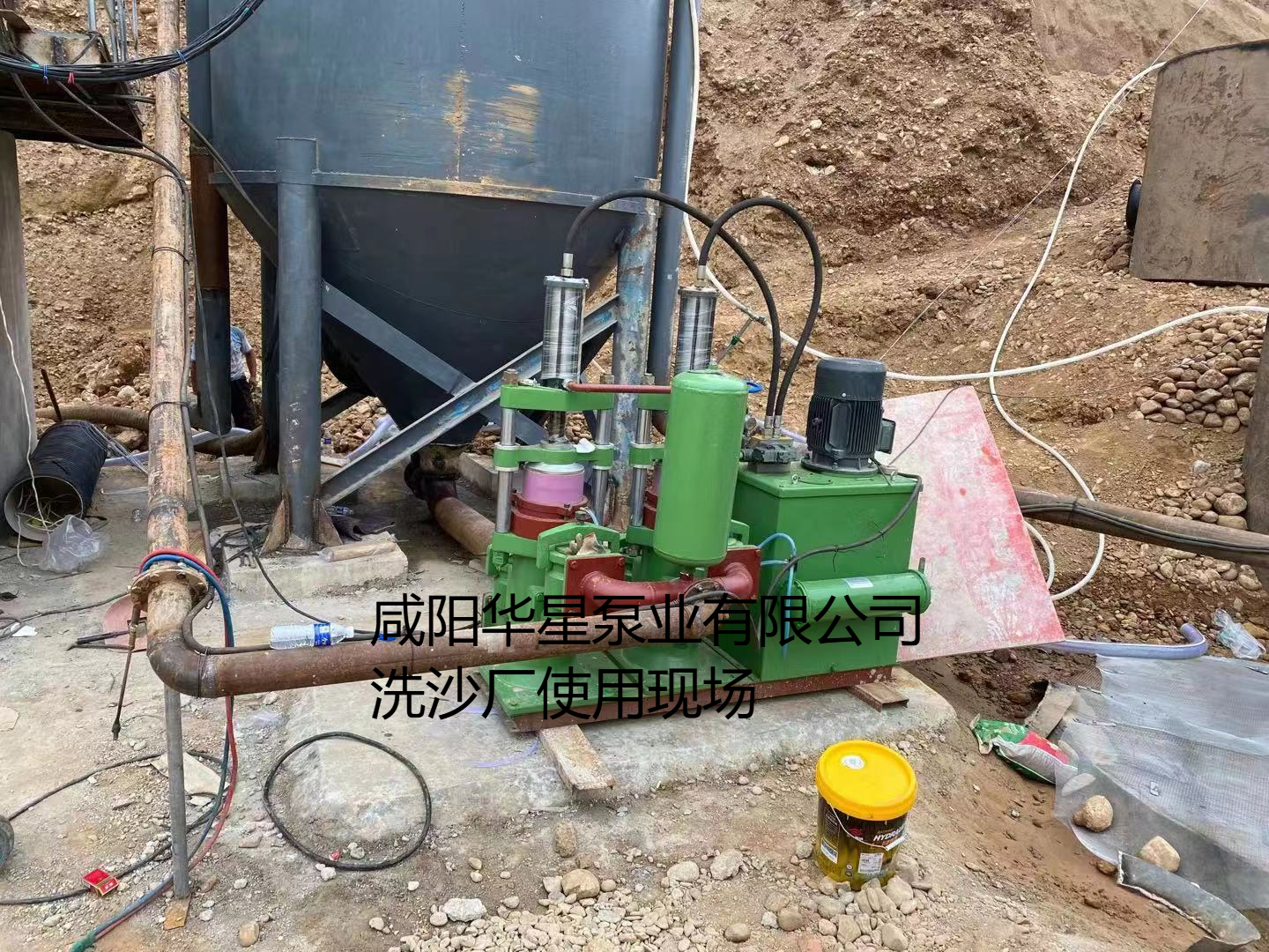 洗沙场使用华星YBH250-30陶瓷柱塞泥浆泵现场-客户案例-03